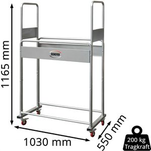 Produktbild für Reifenwagen Schefer Premium, aus Metall, grau, für 12 Reifen