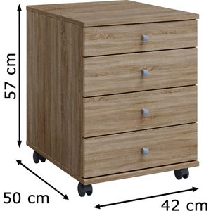 Produktbild für Rollcontainer VCM Lona Mini 914421, aus Holz, sonoma eiche