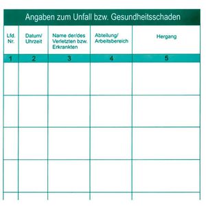 Produktbild für Verbandbuch Leina-Werke 59011, gemäß DSGVO und DGUV