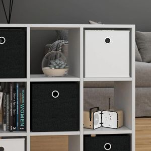 Produktbild für Bücherregal Vicco Hylda, weiß, mit 5 Faltboxen