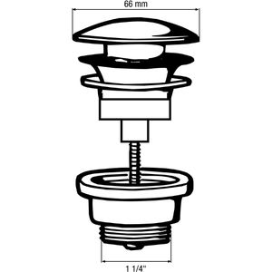 Produktbild für Ablaufgarnitur Cornat Pop Up Ventil T317421, aus Metall