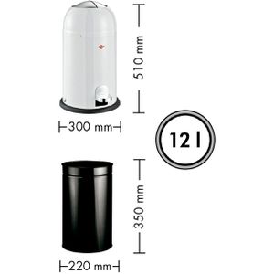 Produktbild für Mülleimer Wesco Kickmaster Junior, weiß