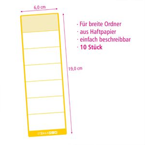 Produktbild für Rückenschilder itenga 33105855, gelb