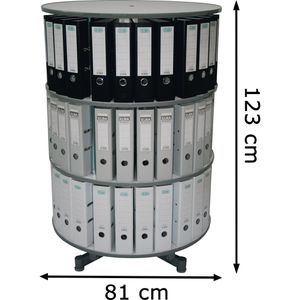 Produktbild für Ordnerdrehsäule Reef R2081B3, lichtgrau, 3 Etagen
