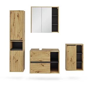 Badmöbel-Set Vicco Viola, artisan eiche, 4-teilig