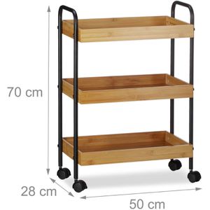 Produktbild für Küchenwagen Relaxdays 10021565, braun