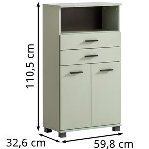 Produktbild für Badschrank Schildmeyer Palermo 157648, mit 4 Füßen, pistazie