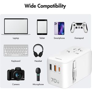 Produktbild für Reiseadapter LogiLink PA0357 70W USB
