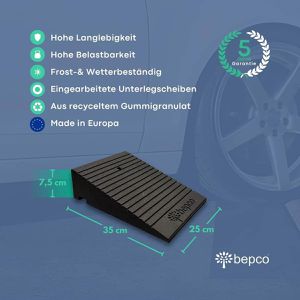 Produktbild für Bordsteinrampe bepco RPS02575, aus Gummigranulat
