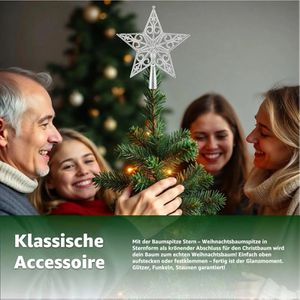 Produktbild für Christbaumspitze TK-Gruppe 98405, glänzend, silber