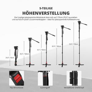 Produktbild für Stativ Neewer GM76, Höhe bis 179 cm