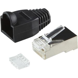 Modularstecker LogiLink MP0022, schwarze Tülle, Cat.6/7, RJ45