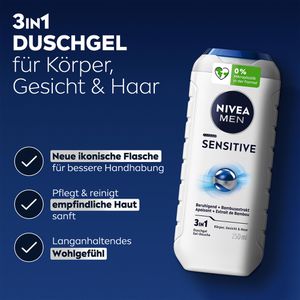 Produktbild für Duschgel Nivea Men Sensitive Bambusmilch 3in1