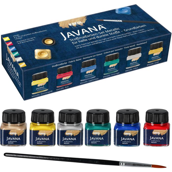 Set de 6 peintures pour tissus clairs - 6 x 20 ml