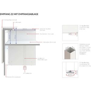 Produktbild für Empfangstheke Quadrifoglio Z2C71, anthrazit / weiß