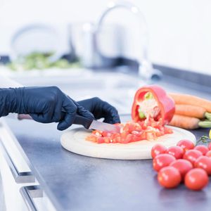 Produktbild für Einmalhandschuhe NITRAS-MEDICAL Black Wave, schwarz, 100 Stück