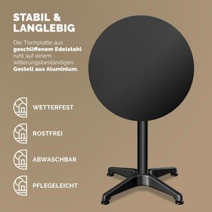 Produktbild für Stehtisch CASARIA schwarz Ø 60cm, klappbar