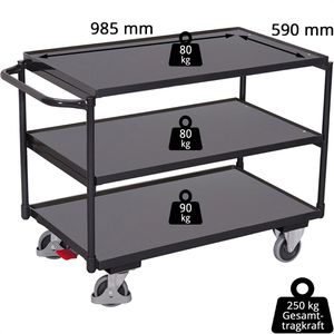 Produktbild für Tischwagen VARIOfit sw-600.601/AG, Metall &amp; Holz