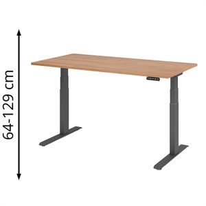 Produktbild für Schreibtisch Hammerbacher XDKB 16 nussbaum / graphit