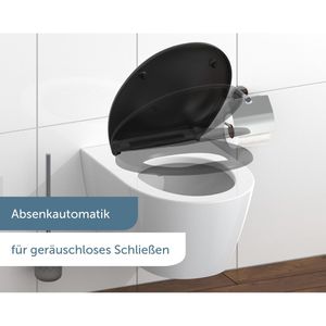 Produktbild für WC-Sitz Schütte Black 82410, oval, aus Duroplast
