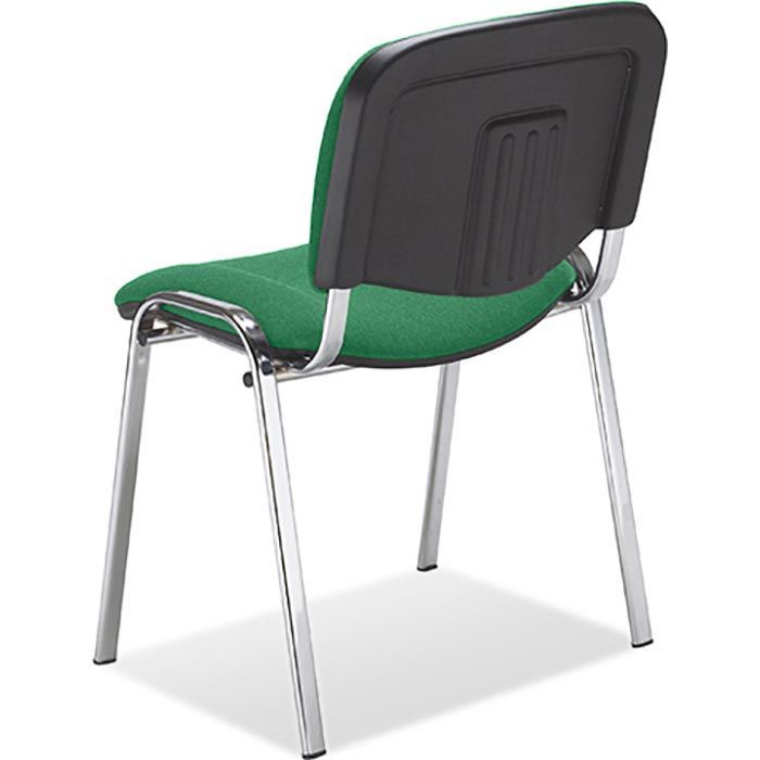Nowy-Styl Besucherstuhl Iso chrom, stapelbar, Vierfußstuhl, Stoff, grün