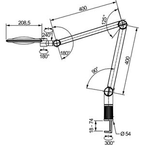 Produktbild für Lupenleuchte Eschenbach varioLED+, 132 mm Glaslinse, LED