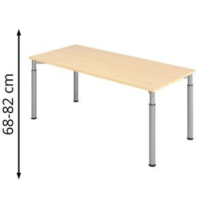 Produktbild für Schreibtisch Hammerbacher Y-Serie, ahorn / silber