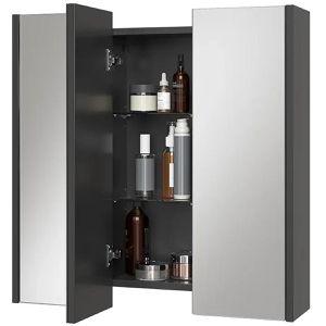 Produktbild für Spiegelschrank Vicco Majest, anthrazit