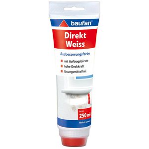 Baufan Wandfarbe Direkt Weiß, weiß, Dispersionsfarbe, matt, 250ml