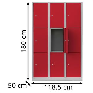 Produktbild für Schließfachschrank Lüllmann 523334, rot