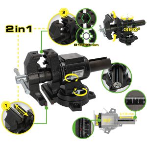 Produktbild für Schraubstock KS-Tools COMPETITION, 512.5060, 2 Achsen drehbar