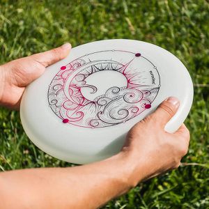 Produktbild für Wurfscheibe eurodisc Ultimate Organic SUPERGlow, weiß/blau