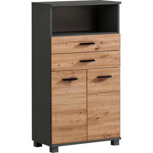 Produktbild für Badschrank Schildmeyer Palermo 157647, 4 Füße, eiche/anthrazit