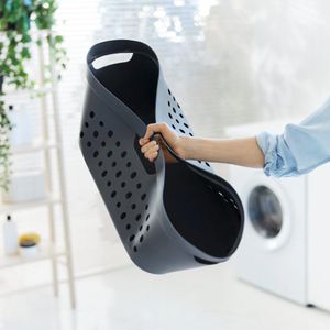 Produktbild für Wäschekorb Rotho Jona, anthrazit, mit 4 Griffen