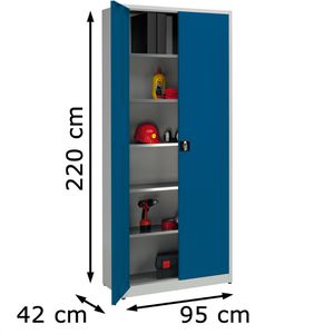 Produktbild für Werkzeugschrank Mauser MKST3/22STG, aus Metall, grau / blau