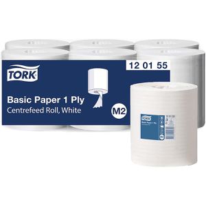 Putztuchrolle Tork Standard, 120155, M2, aus Zellstoff, weiß