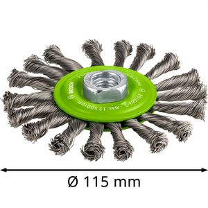 Produktbild für Drahtbürste Bosch Pro gezopft, Scheibenbürste