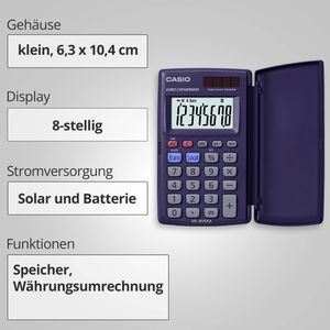 Produktbild für Taschenrechner Casio HS 8 VERA, Währungsumrechnung
