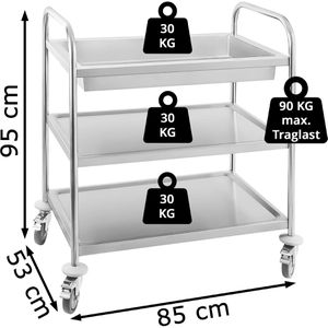 Produktbild für Servierwagen Royal-Catering RCGW-1, silber, aus Edelstahl
