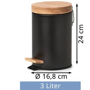 Produktbild für Mülleimer Zeller 18910, Bambus schwarz