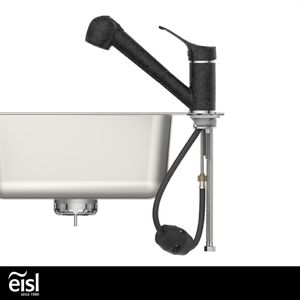 Produktbild für Küchenarmatur EISL GRANIT, schwarz / chrom