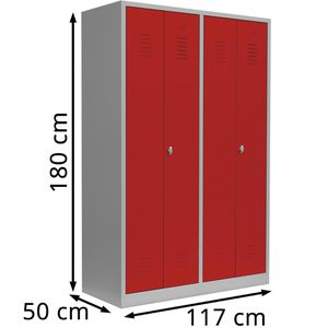 Produktbild für Spind Lüllmann 510444, Doppelspind, rot
