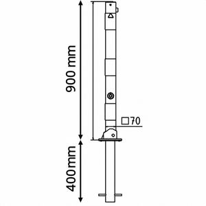 Produktbild für Absperrpfosten Schake 470FUHB+1, 1 Öse, rot/weiß, aus Metall