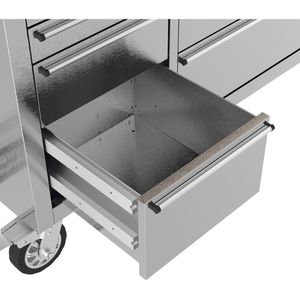 Produktbild für Werkbank Güde GW 10 INOX, silber, mit Rollen