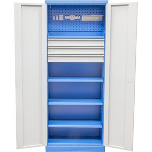 Werkzeugschrank Güde Typ Universal, aus Metall, blau / grau