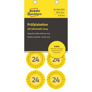 Produktbild für Prüfplaketten Zweckform 6944, mit Jahreszahl 2024