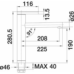 Produktbild für Küchenarmatur BLANCO LINEE 517594, chrom