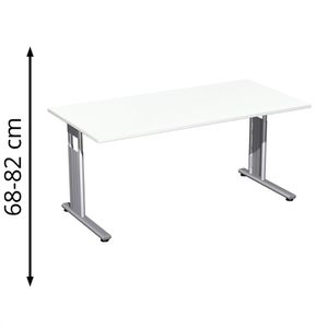 Schreibtisch Geramöbel Flex S-617103-WS, weiß / silber