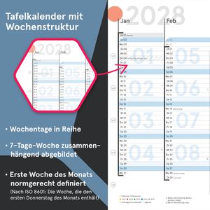 Produktbild für Tafelkalender weekview SW11196, gefaltet