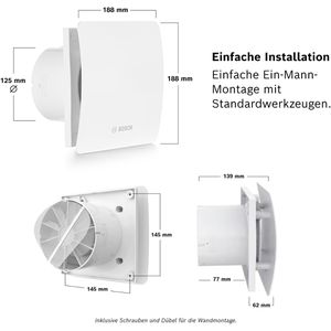 Produktbild für Badlüfter Bosch Fan 1500 DH W 125, Ø 125 mm